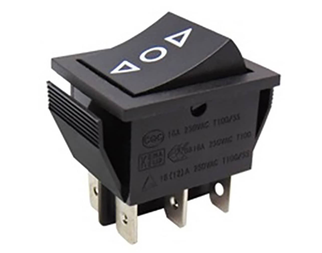 ΔΙΑΚΟΠΤΗΣ ROCKER ΜΕΓΑΛΟΣ 6P ON-OFF-ON 16A/250V ΜΑΥΡΟΣ RK1-01 2X3 B/B "ΔΟΔ"