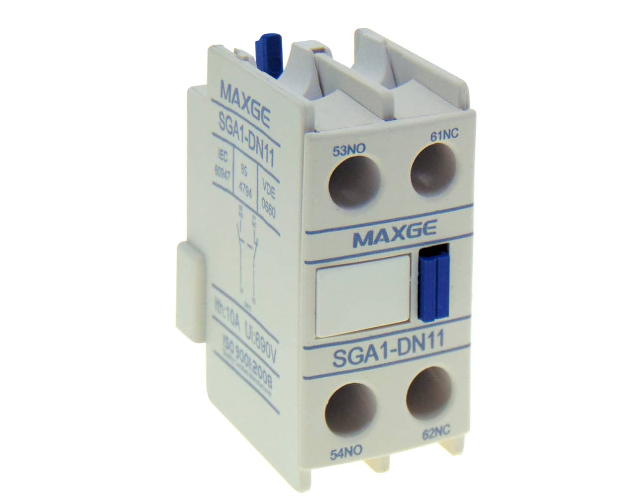 ΕΠΑΦΗ ΜΕΤΩΠΙΚΗ 1NO1NC 10A SGA1-DN11 ΓΙΑ RELAY ΙΣΧΥΟΣ MAXGE