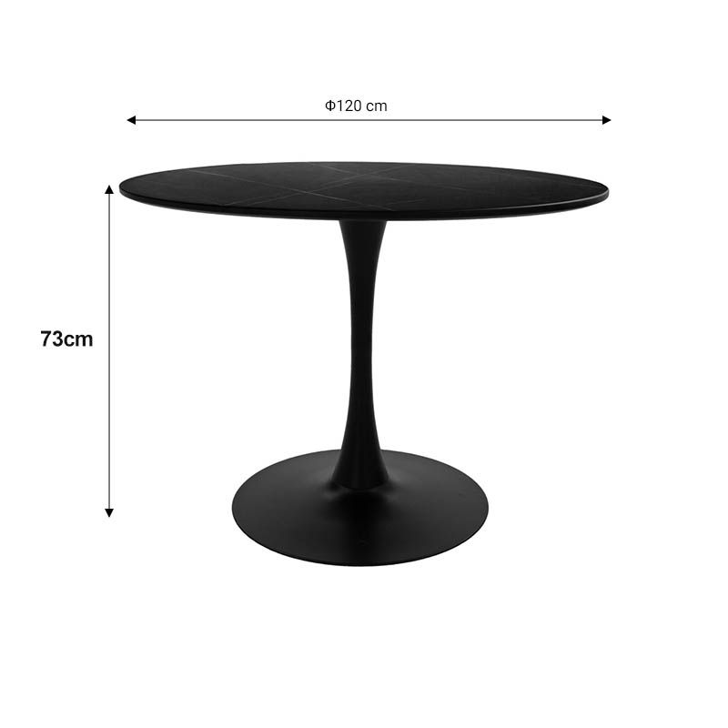 Μικρογραφία: Τραπεζαρία Balou-Julita σετ 5τεμ MDF και pp σε μαύρη-φυσική απόχρωση Φ100x73εκ