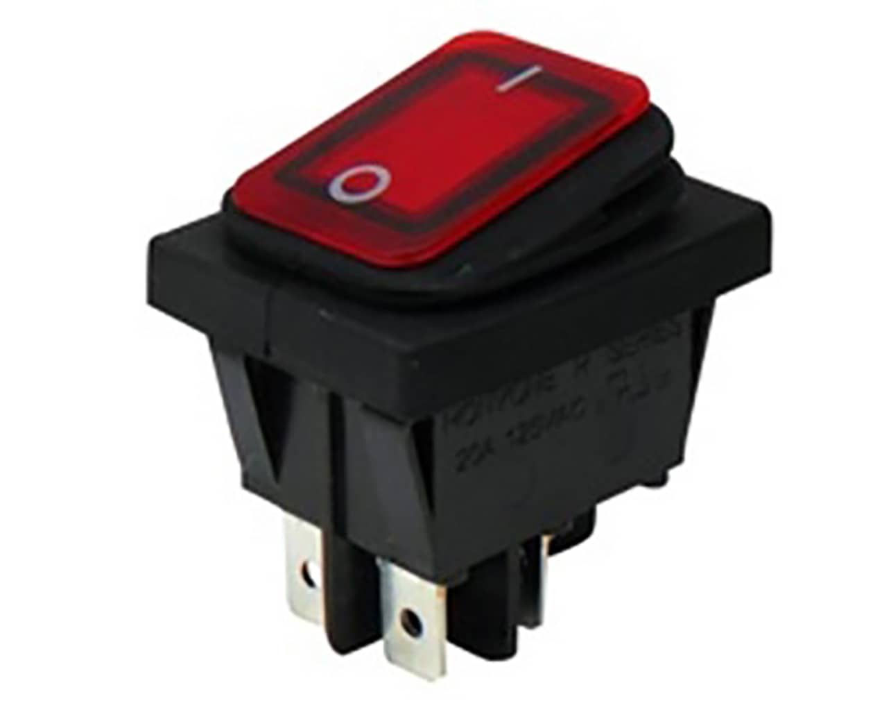 ΔΙΑΚΟΠΤΗΣ ROCKER ΜΕΓΑΛΟΣ 4P ΜΕ ΛΥΧΝΙΑ ON-OFF 22A/250V IP65 ΚΟΚΚΙΝΟΣ WR210 HNO