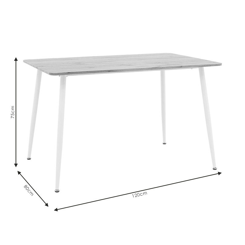 Μικρογραφία: Τραπεζαρία Julita-Cuba σετ 5τεμ pp-mdf σε λευκή-sonoma απόχρωση120x80x75εκ