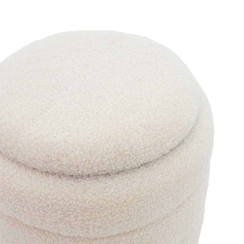 Μικρογραφία: Σκαμπό-μπαούλο Dazzle pakoworld μπουκλέ cream-χρυσό Φ36x44εκ