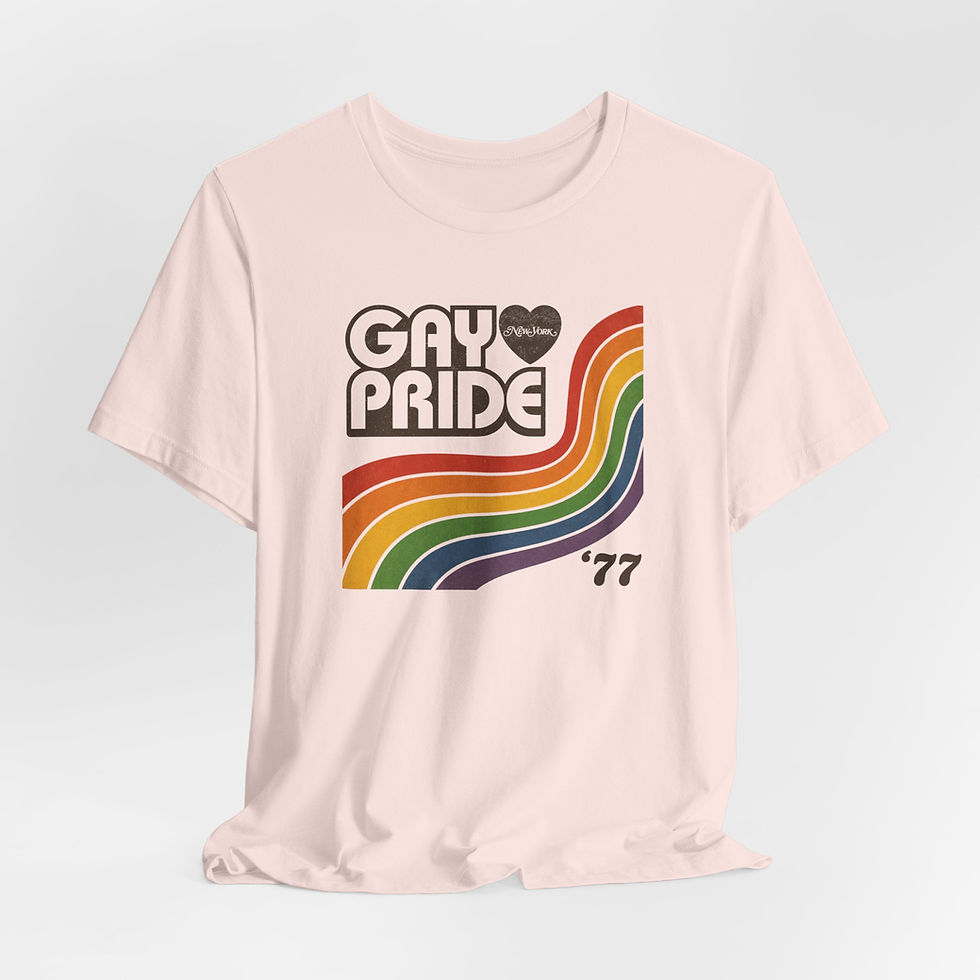 Thumbnail: Gay Pride New York '77 | Retro-style Tee | Vintage Vibes | LGBTQIA+ Pride