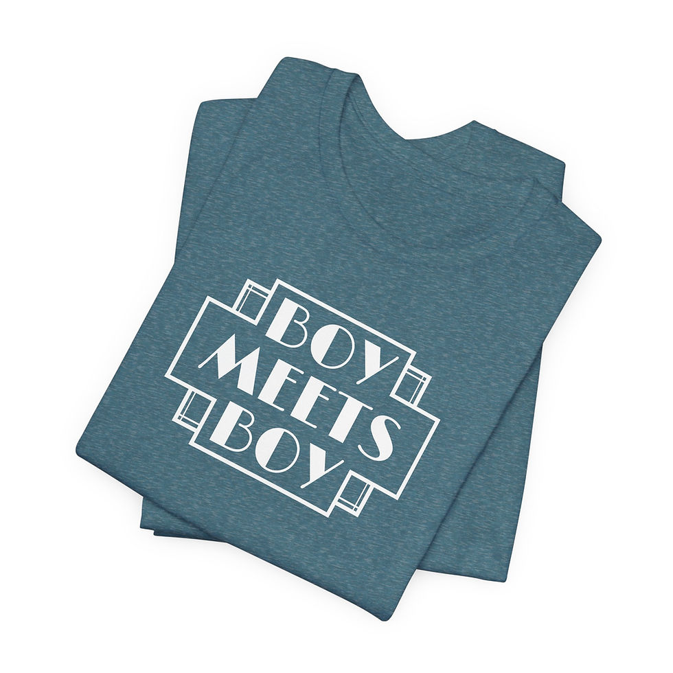 Thumbnail: Boy Meets Boy, Retro Art Deco Pride Tee, Musicals