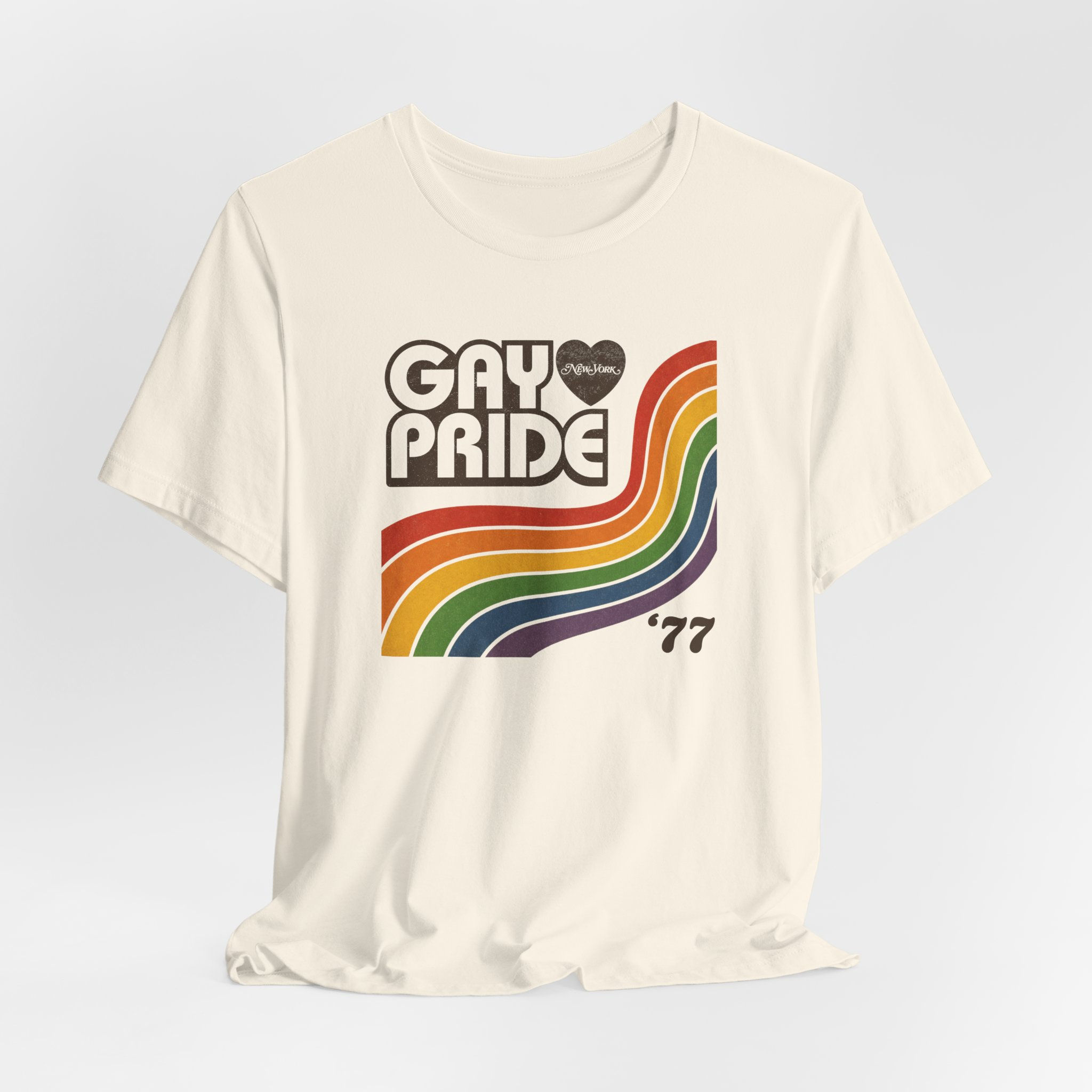 Gay Pride New York '77 | Retro-style Tee | Vintage Vibes | LGBTQIA+ Pride
