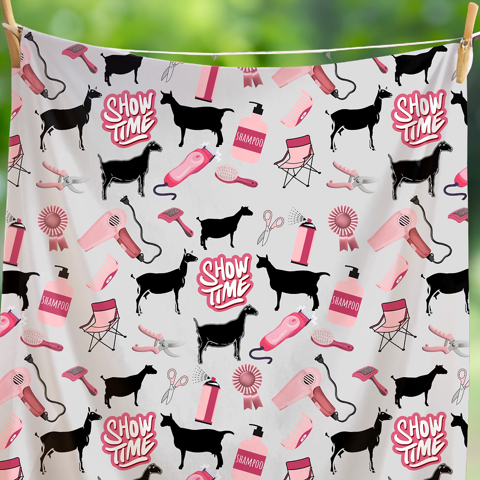 Velveteen Plush Blanket - Gray Dairy Goat Show Time!