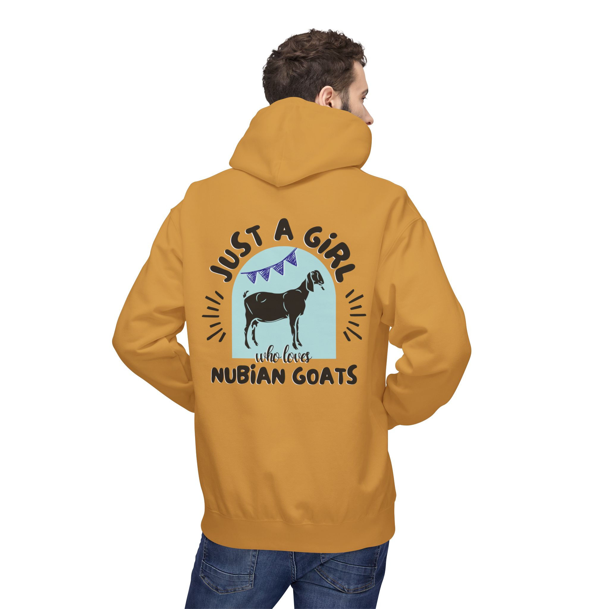 Unisex Softstyle Fleece Hoodie- Girl Loves Nubian Goats