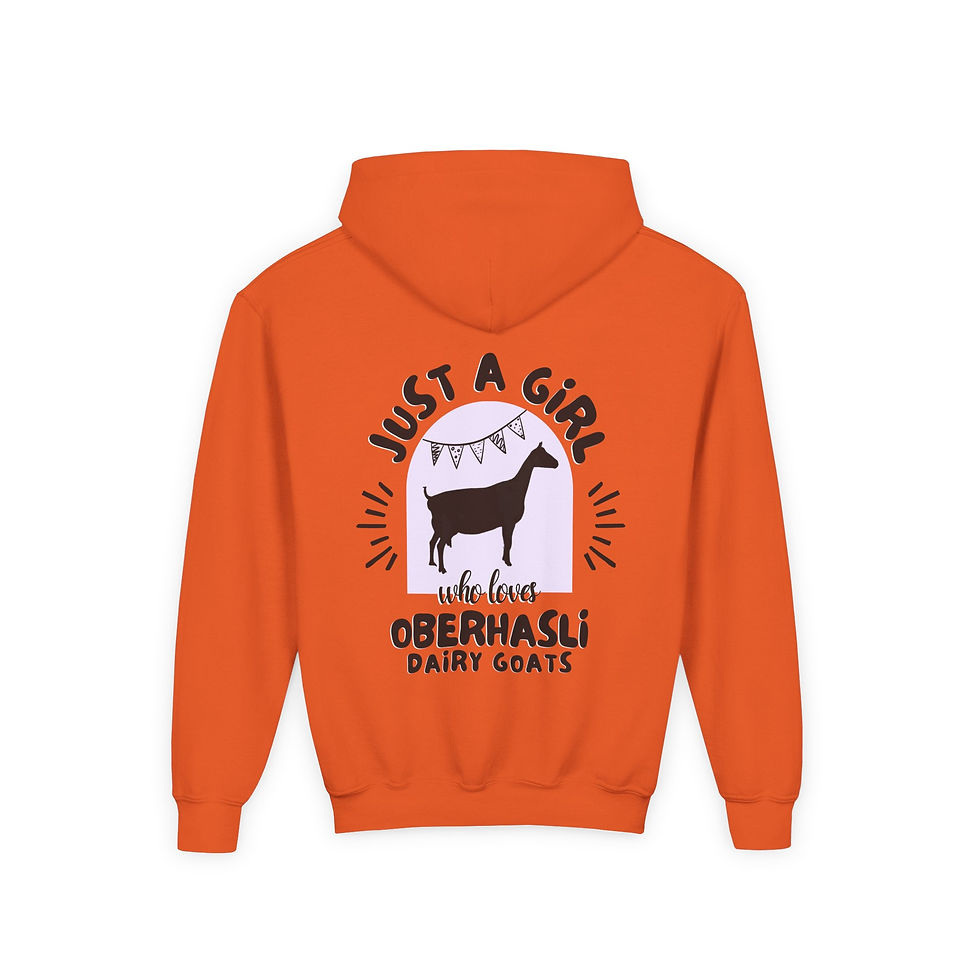 Thumbnail: Kid's Hoodie - Girl Loves Oberhasli Dairy Goats
