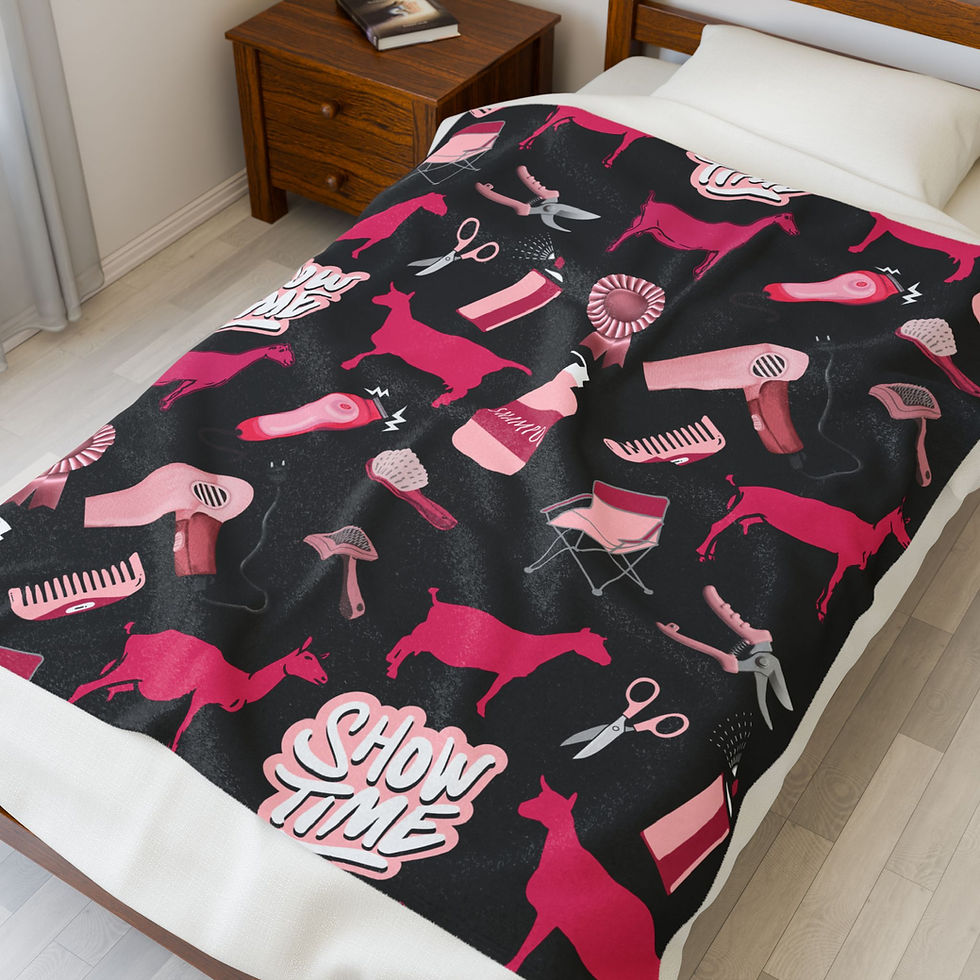 Thumbnail: Velveteen Plush Blanket - Black Dairy Goat Show Time! 