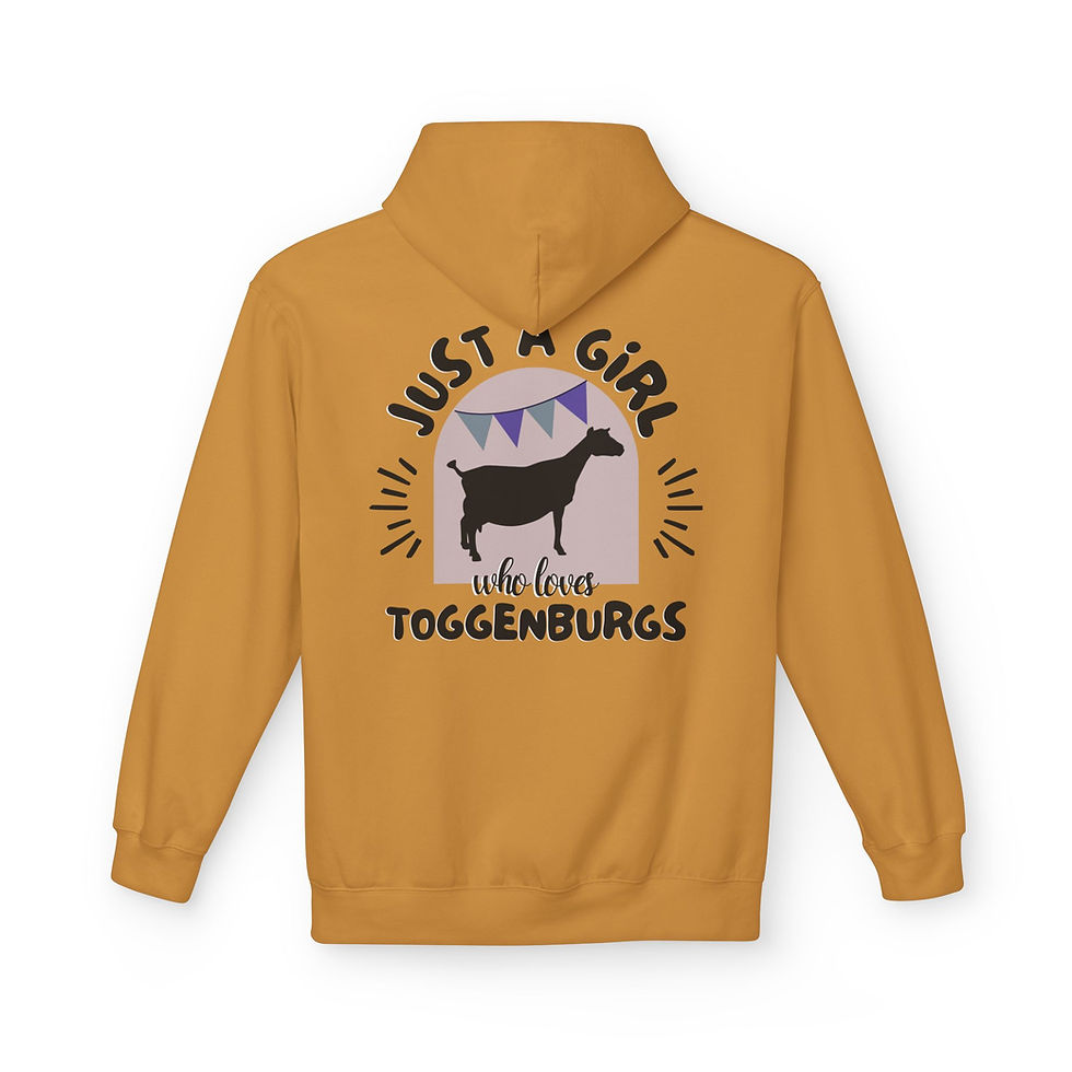 Thumbnail: Unisex Softstyle Fleece Hoodie- Girl Loves Toggenburg Dairy Goats