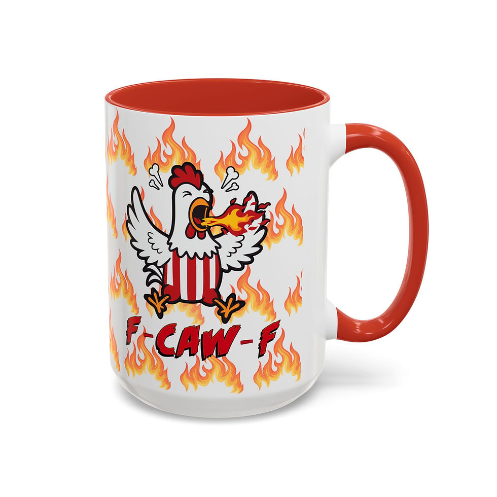 Thumbnail: Coffee Mug 15oz - F - Caw - F Mad Rooster Funny Farm Chicken Cup