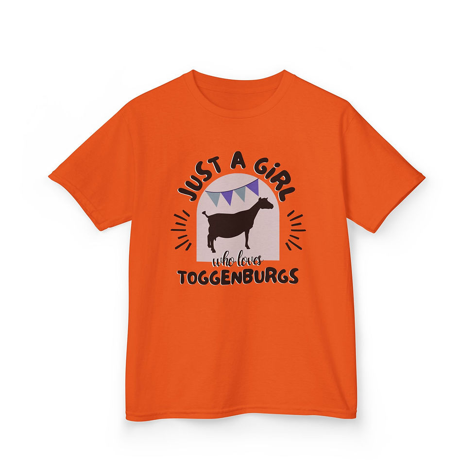 Thumbnail: Kid's Cotton T-Shirt - Girl Loves Toggenburg Dairy Goats