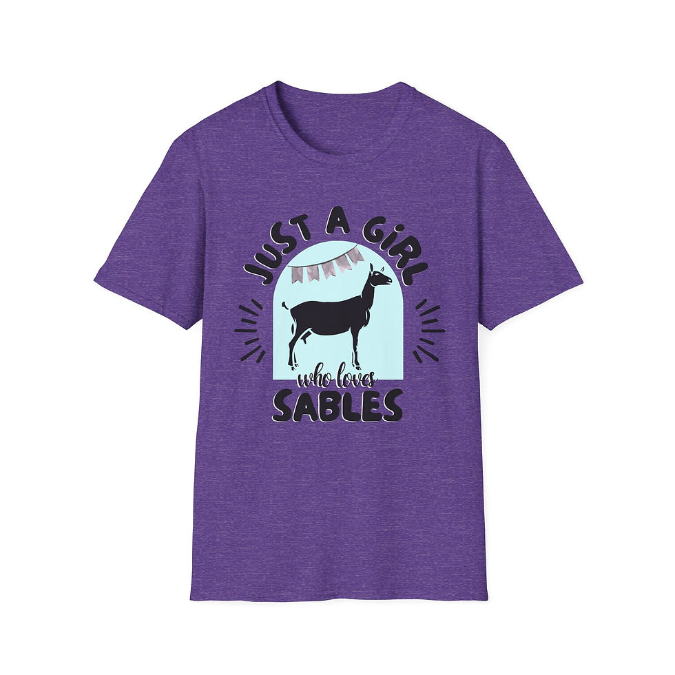 Thumbnail: Unisex Softstyle T-Shirt - Girl Loves Sable Dairy Goats