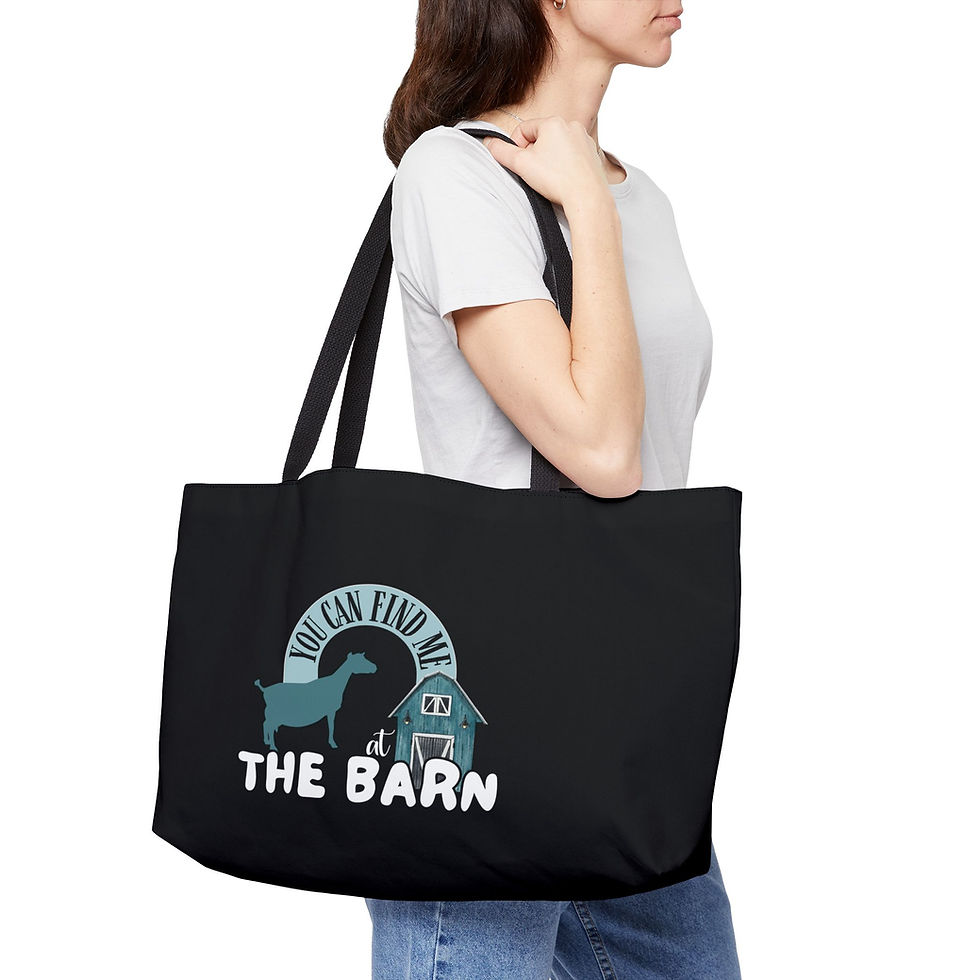 Thumbnail: Weekender Tote Bag - Find Me At The Goat Barn - Teal