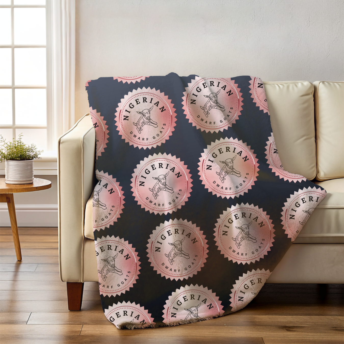 Velveteen Plush Blanket - Nigerian Dwarf Goat