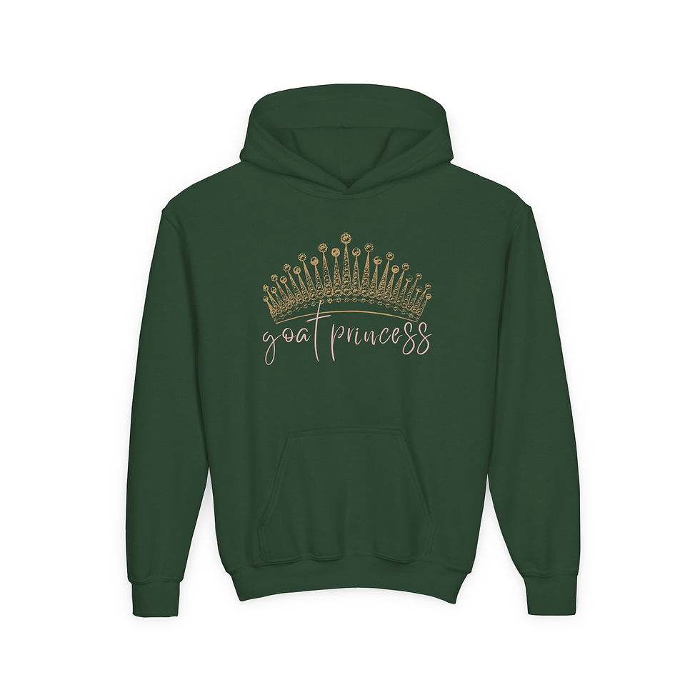 Thumbnail: Kid's Hoodie - Crowned Goat Princess
