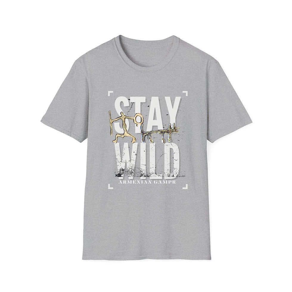 Thumbnail: Unisex Softstyle T-Shirt - Gampr Stay Wild Petroglyph