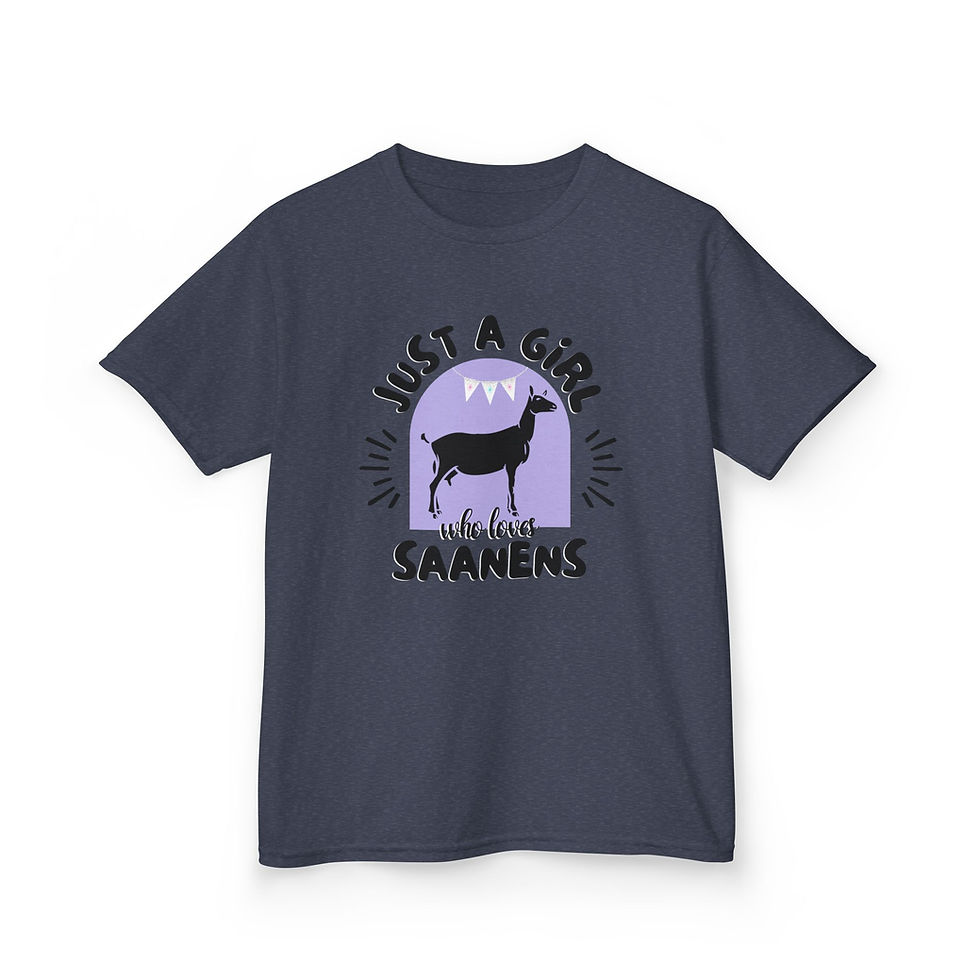 Thumbnail: Kid's Cotton T-Shirt - Girl Loves Saanen Dairy Goats