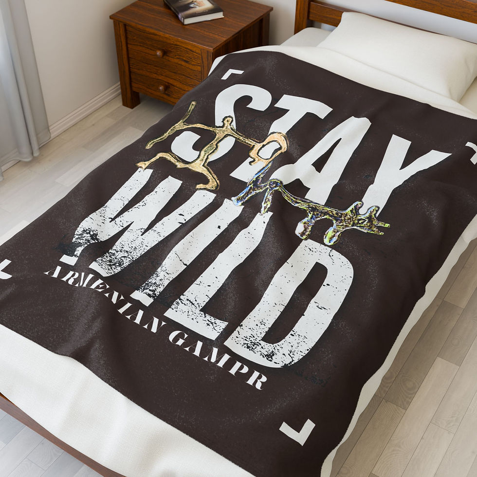 Thumbnail: Velveteen Plush Blanket - Stay Wild Gampr Petroglyph