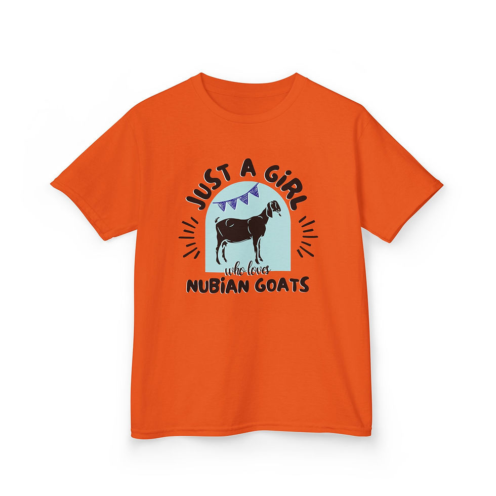 Thumbnail: Kid's Cotton T-Shirt - Girl Loves Nubian Dairy Goats