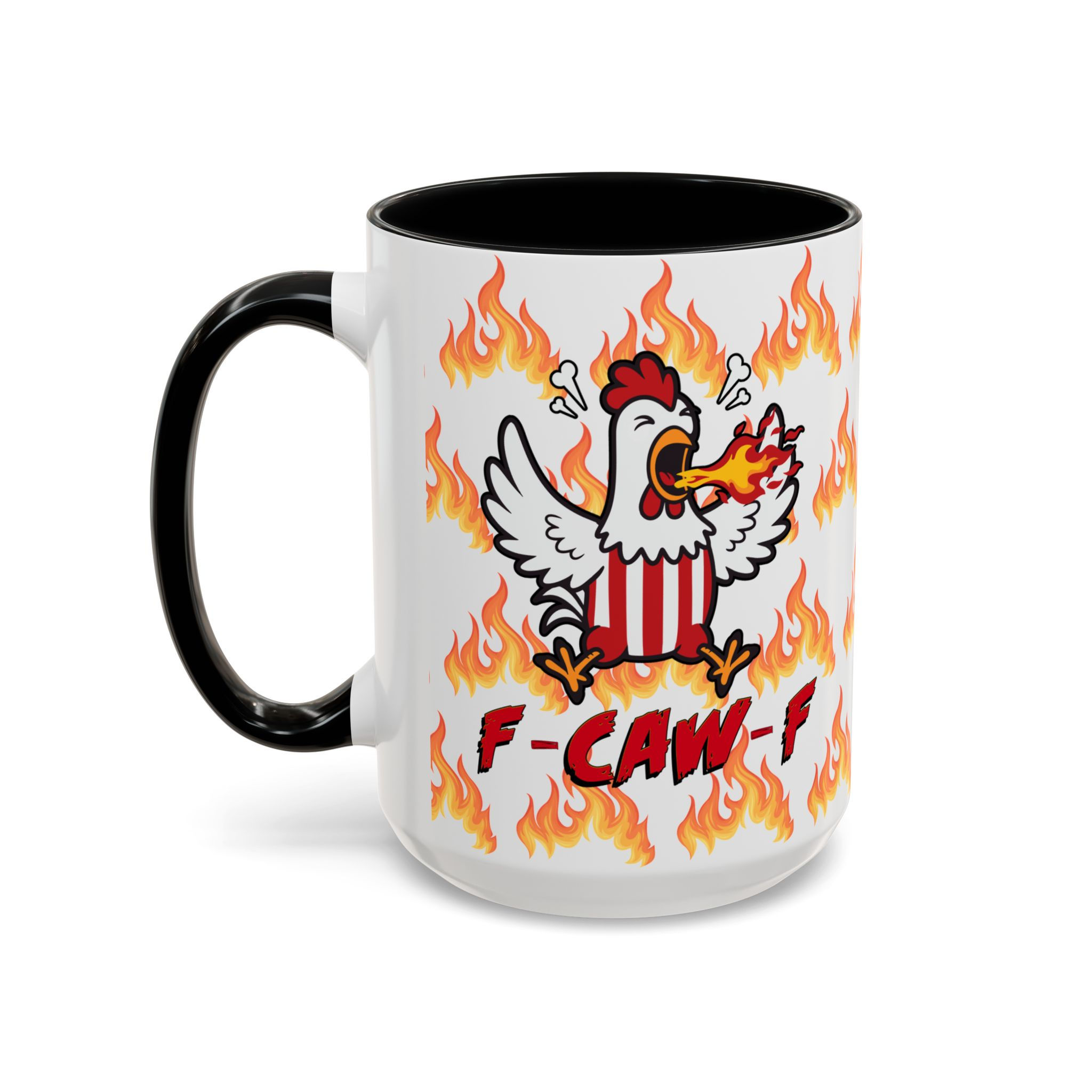 Coffee Mug 15oz - F - Caw - F Mad Rooster Funny Farm Chicken Cup
