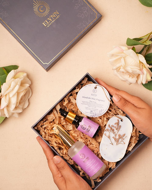 Calm & Cozy Gift Box With Linen Mist, Diffuser Oil, and Wardrobe Fragrance image 1