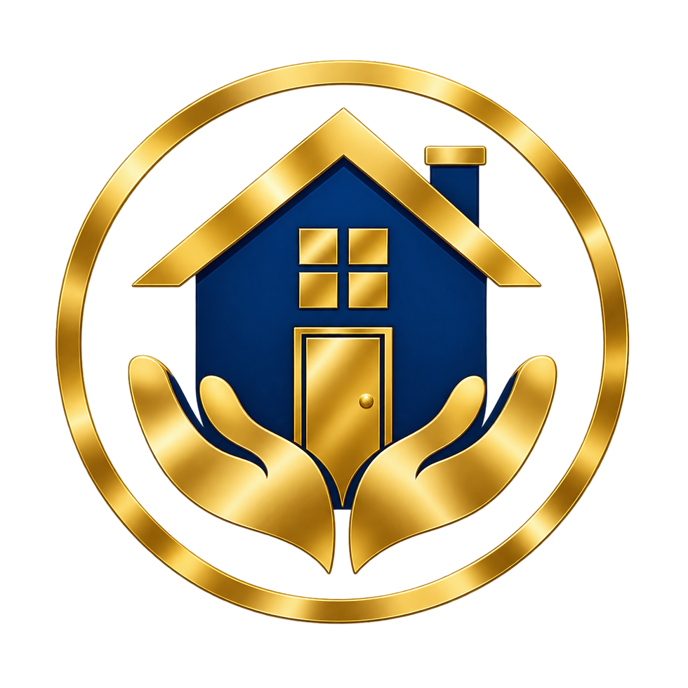 Noble safe haven logo showing a house cradled in hands