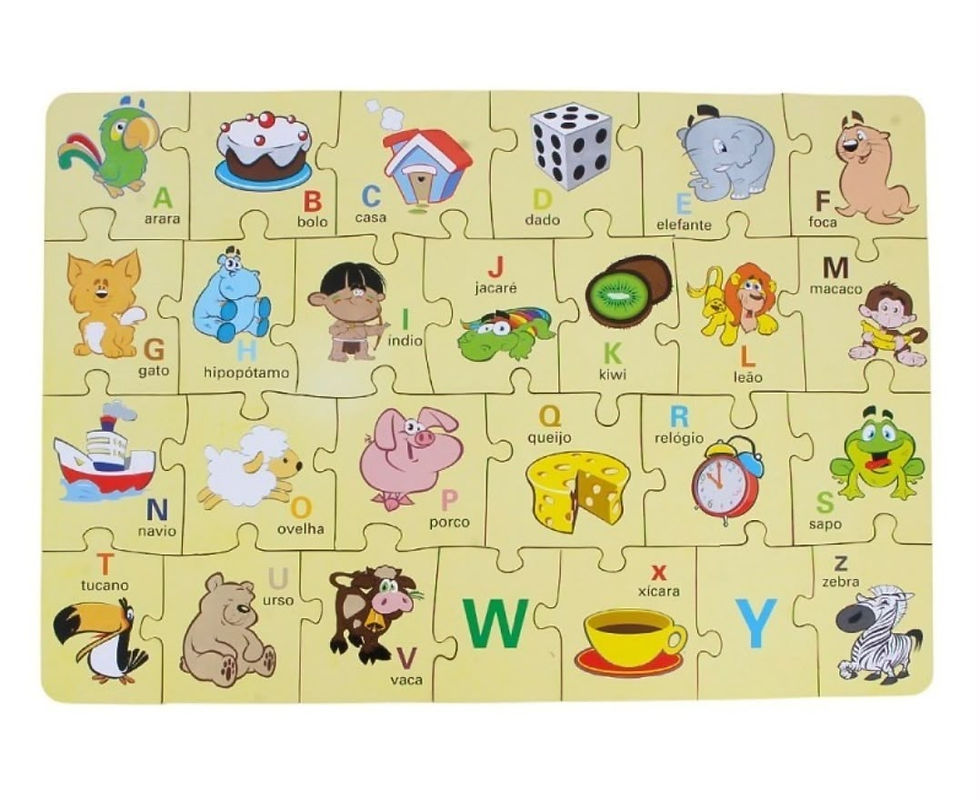 Miniatura: Quebra-Cabeça de Madeira Alfabeto Infantil 26 Peças Educativo