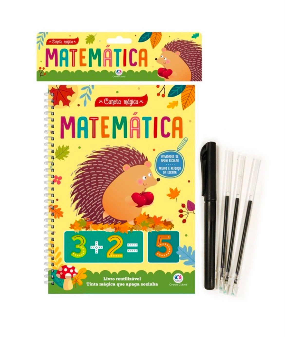 Aprenda Matemática com Caneta Mágica Reutilizável – 16 Páginas Educativas