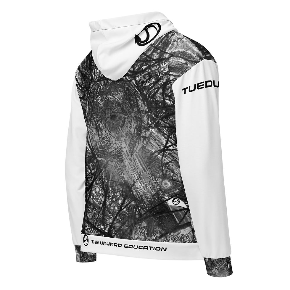 Thumbnail: Excitatory - White Fringe - Unisex zip hoodie