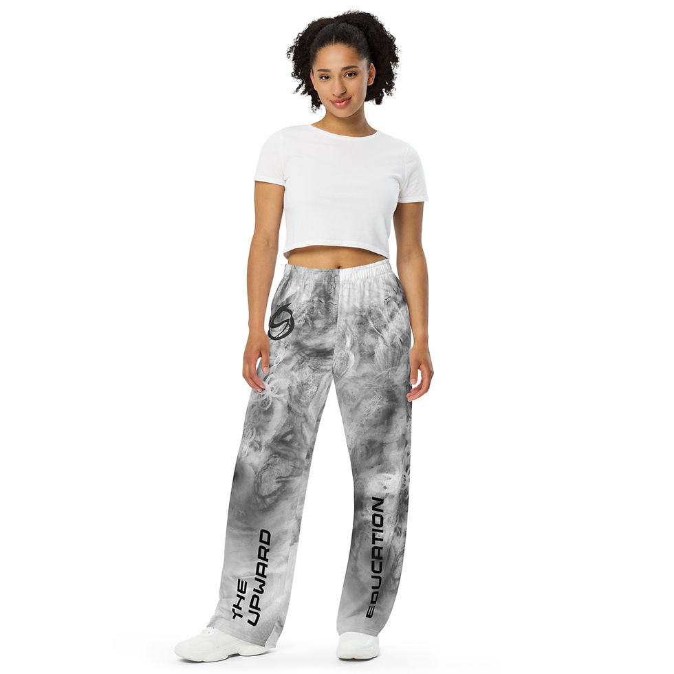 Thumbnail: Glued On - WHITEOUT - All-over print unisex wide-leg pants
