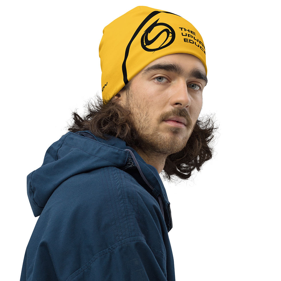 Thumbnail: TUEDU - Logo'd - GOLD - All-Over Print Beanie
