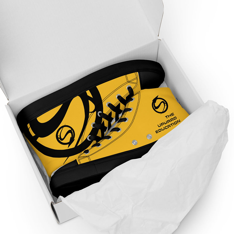 Thumbnail: TUEDU - Hemi-LOGO'D - Black & Gold - Men’s high top canvas shoes