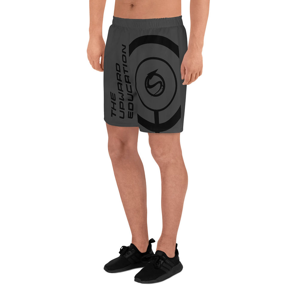 Thumbnail: TUEDU - LOGO'd - BLACK & GRAY - Men's Recycled Athletic Shorts