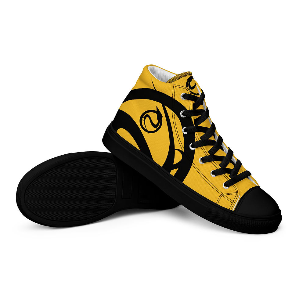 Thumbnail: TUEDU - Hemi-LOGO'D - Black & Gold - Men’s high top canvas shoes