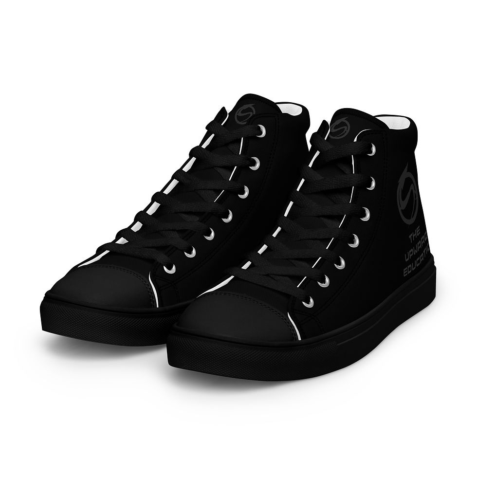Thumbnail: TUEDU - Logo - All Black - Men’s high top canvas shoes