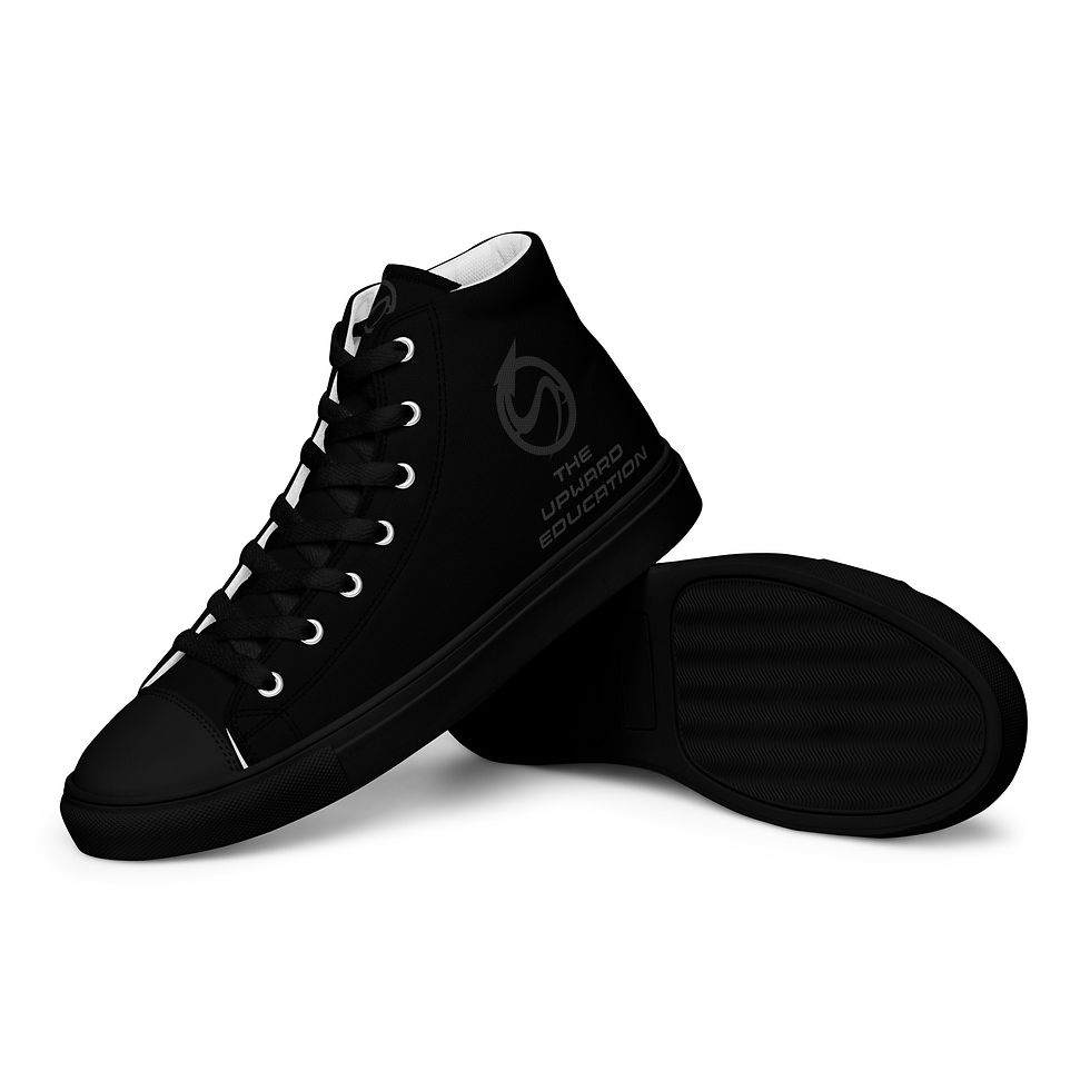 Thumbnail: TUEDU - Logo - All Black - Men’s high top canvas shoes