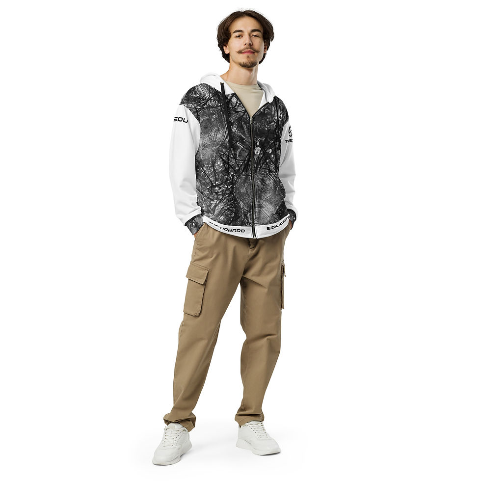 Thumbnail: Excitatory - White Fringe - Unisex zip hoodie
