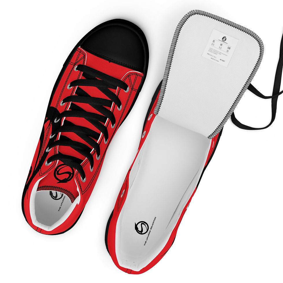 Thumbnail: TUEDU - LOGO'd - RED - Men’s high top canvas shoes