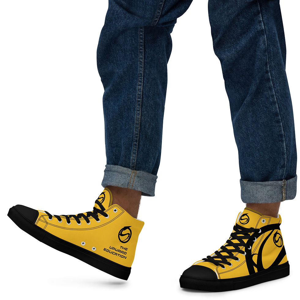 Thumbnail: TUEDU - Hemi-LOGO'D - Black & Gold - Men’s high top canvas shoes