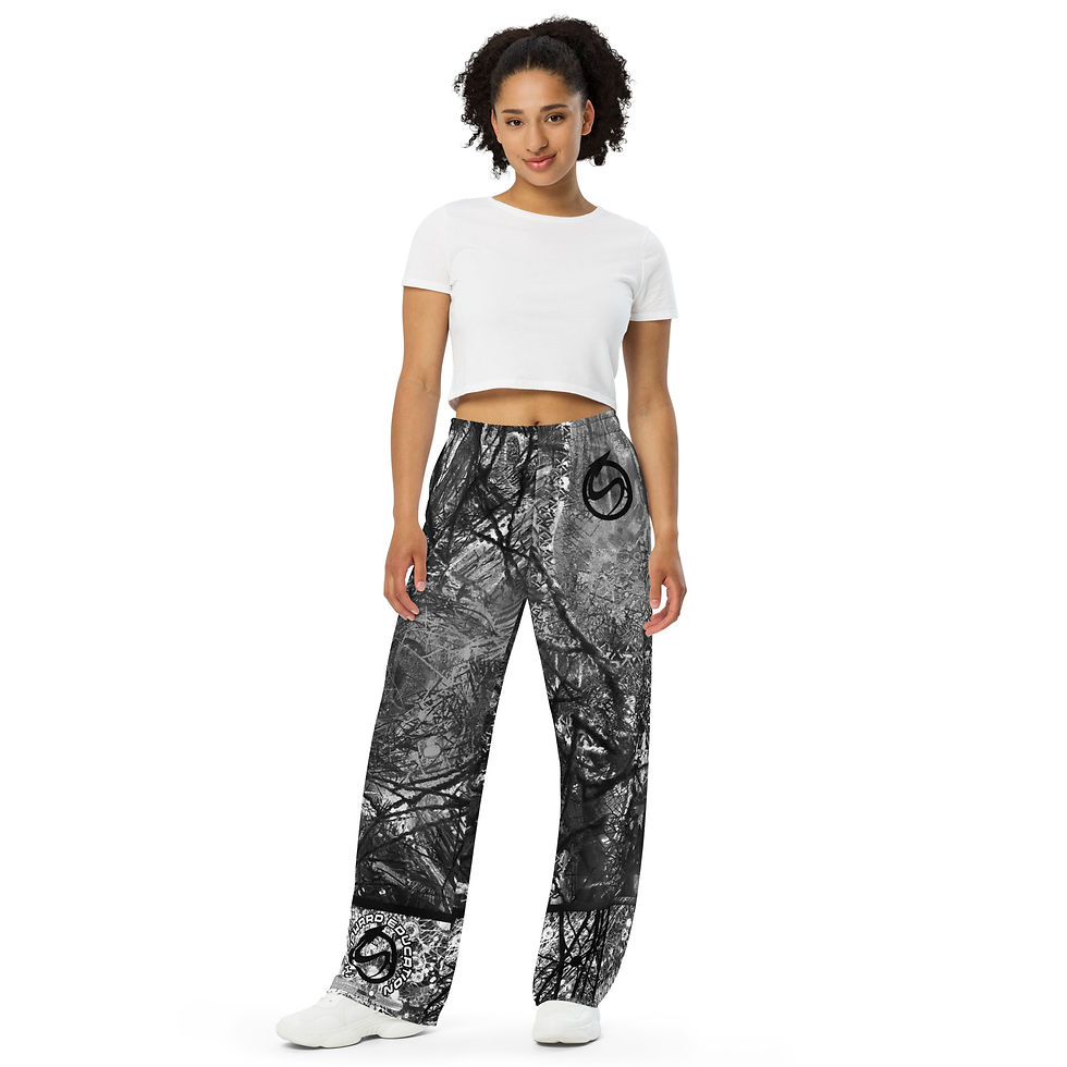 Thumbnail: Excitatory - BLACKOUT - All-over print unisex wide-leg pants