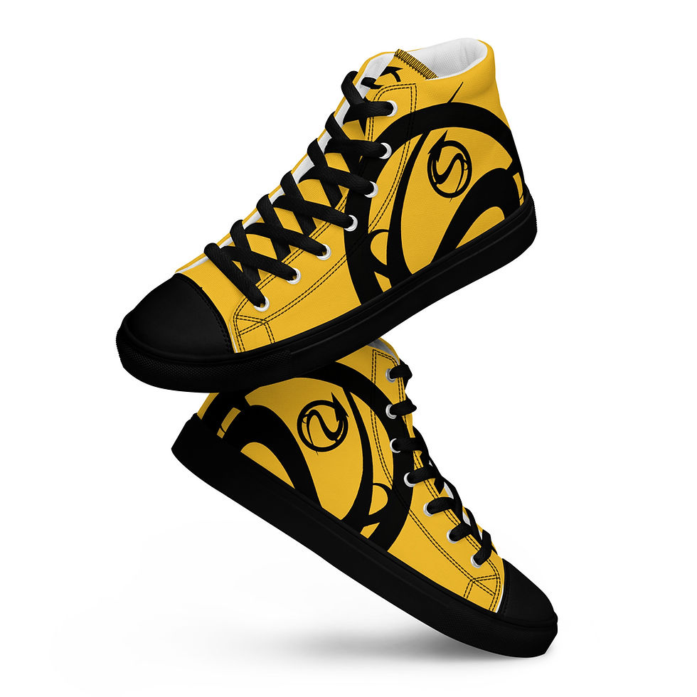 Thumbnail: TUEDU - Hemi-LOGO'D - Black & Gold - Men’s high top canvas shoes