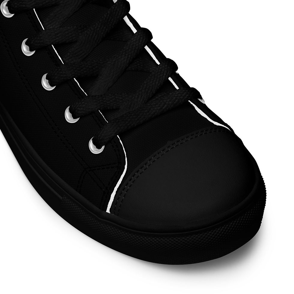 Thumbnail: TUEDU - Logo - All Black - Men’s high top canvas shoes
