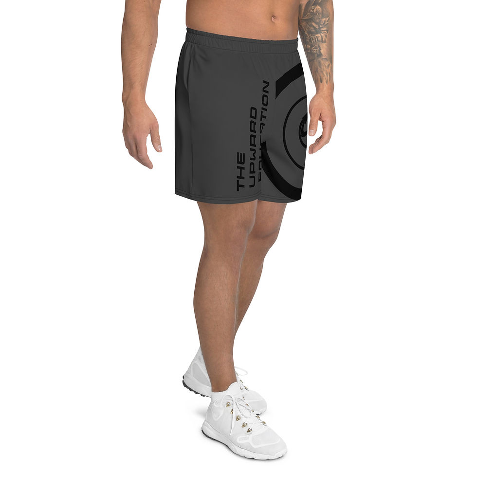 Thumbnail: TUEDU - LOGO'd - BLACK & GRAY - Men's Recycled Athletic Shorts