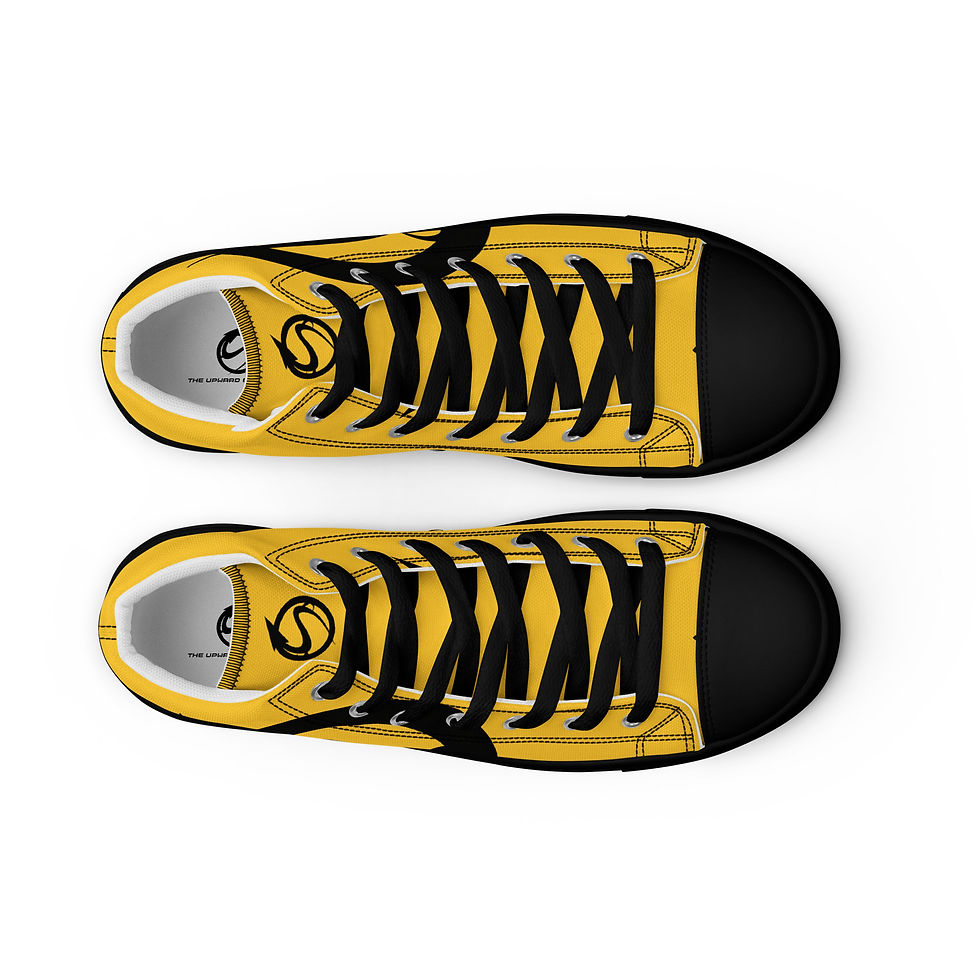 Thumbnail: TUEDU - Hemi-LOGO'D - Black & Gold - Men’s high top canvas shoes