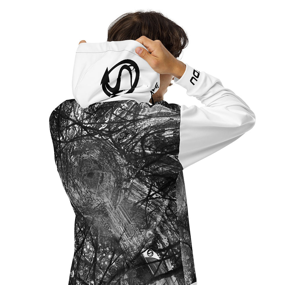 Thumbnail: Excitatory - White Fringe - Unisex zip hoodie