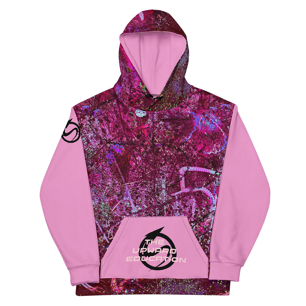 Thumbnail: Nucleolar - Pink Bioluminescence - Faded Pink Fringe -  Unisex Hoodie
