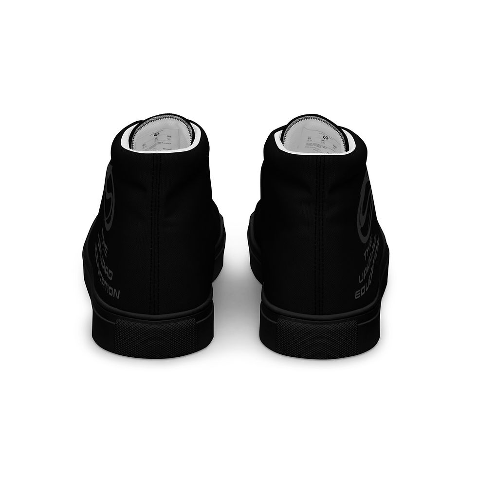 Thumbnail: TUEDU - Logo - All Black - Men’s high top canvas shoes