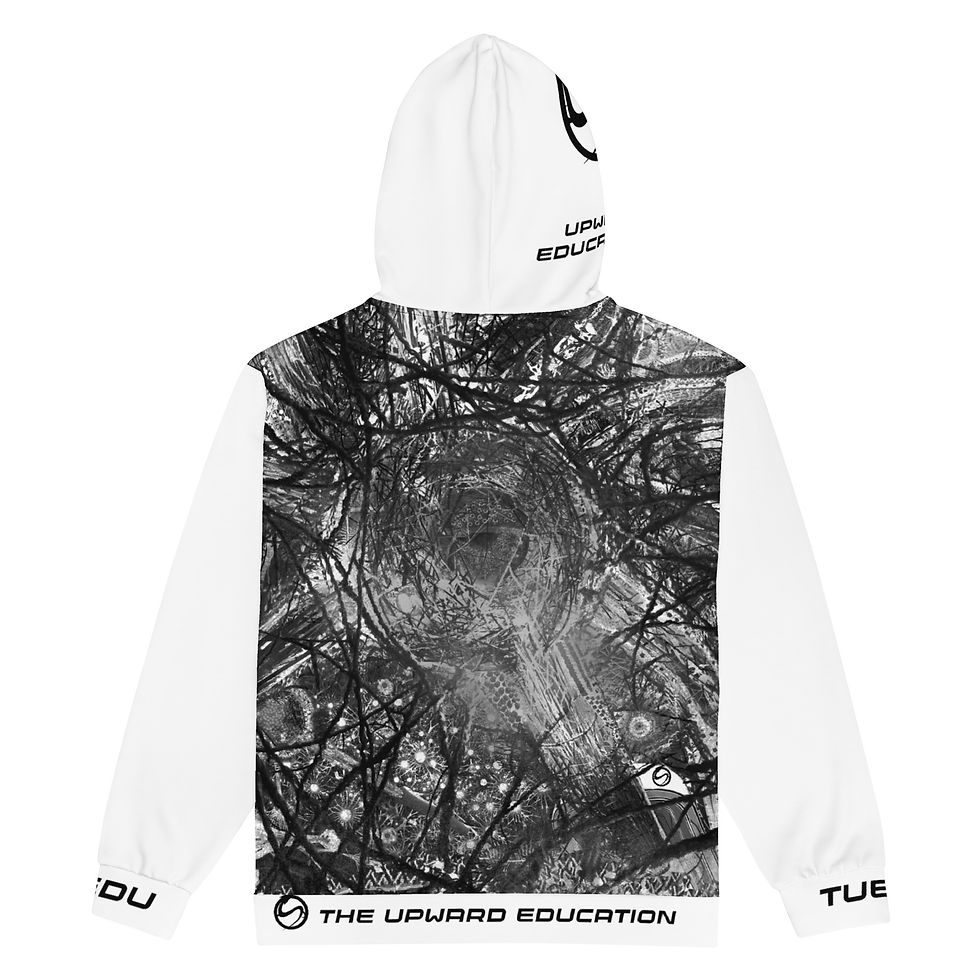 Thumbnail: Excitatory - White Fringe - Unisex zip hoodie