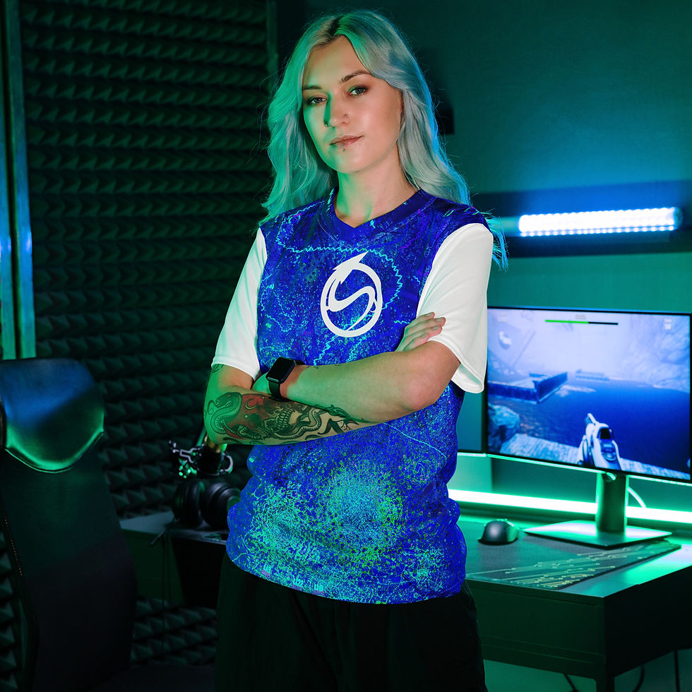 Thumbnail: Nucleolar - BLUELIGHT - Something TUEDU - Recycled unisex sports jersey